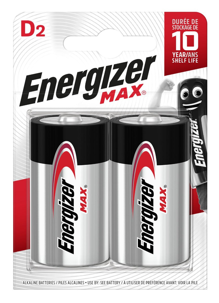 Energizer Max Alkaline Μπαταρία D (2 τμχ)