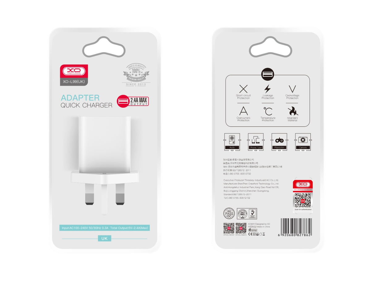 XO L99 (UK) 2.4A Home Charger
