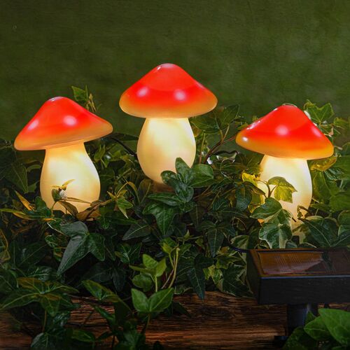 Modee Lighting LED Ηλιακό Διακοσμητικό Φωτιστικό Κήπου Μανιτάρι DS006 (3τμχ)