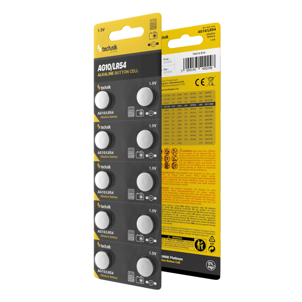 Technik Αλκαλικές Μπαταρίες Κουμπιά Platinum AG10 / LR54 / 189 / 389 1.5V B10