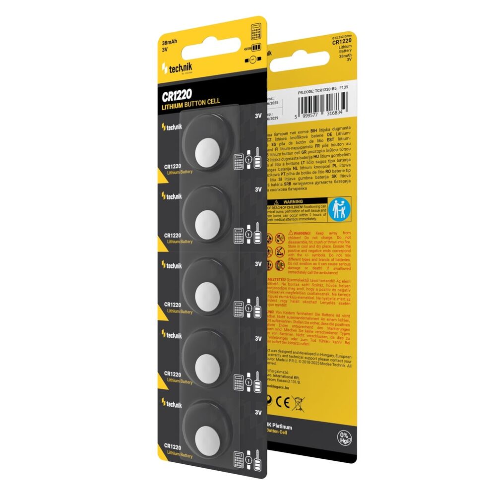 Technik Μπαταρίες Κουμπιά Λιθίου CR1220 (3V) B5