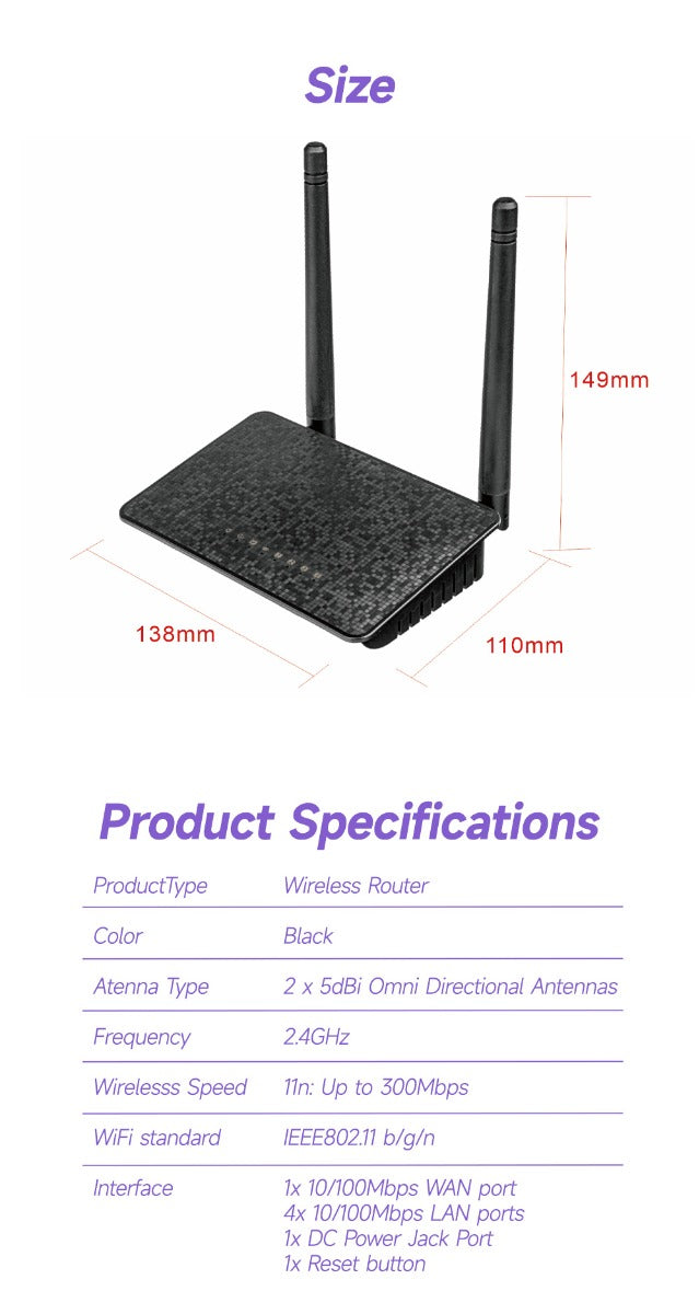 EDUP EP-RT2667 300Mbps Wifi Repeater