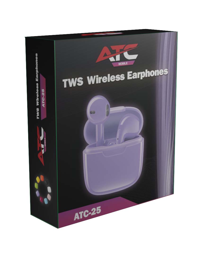 ATC-25 TWS Ασύρματα Ακουστικά Bluetooth Μωβ