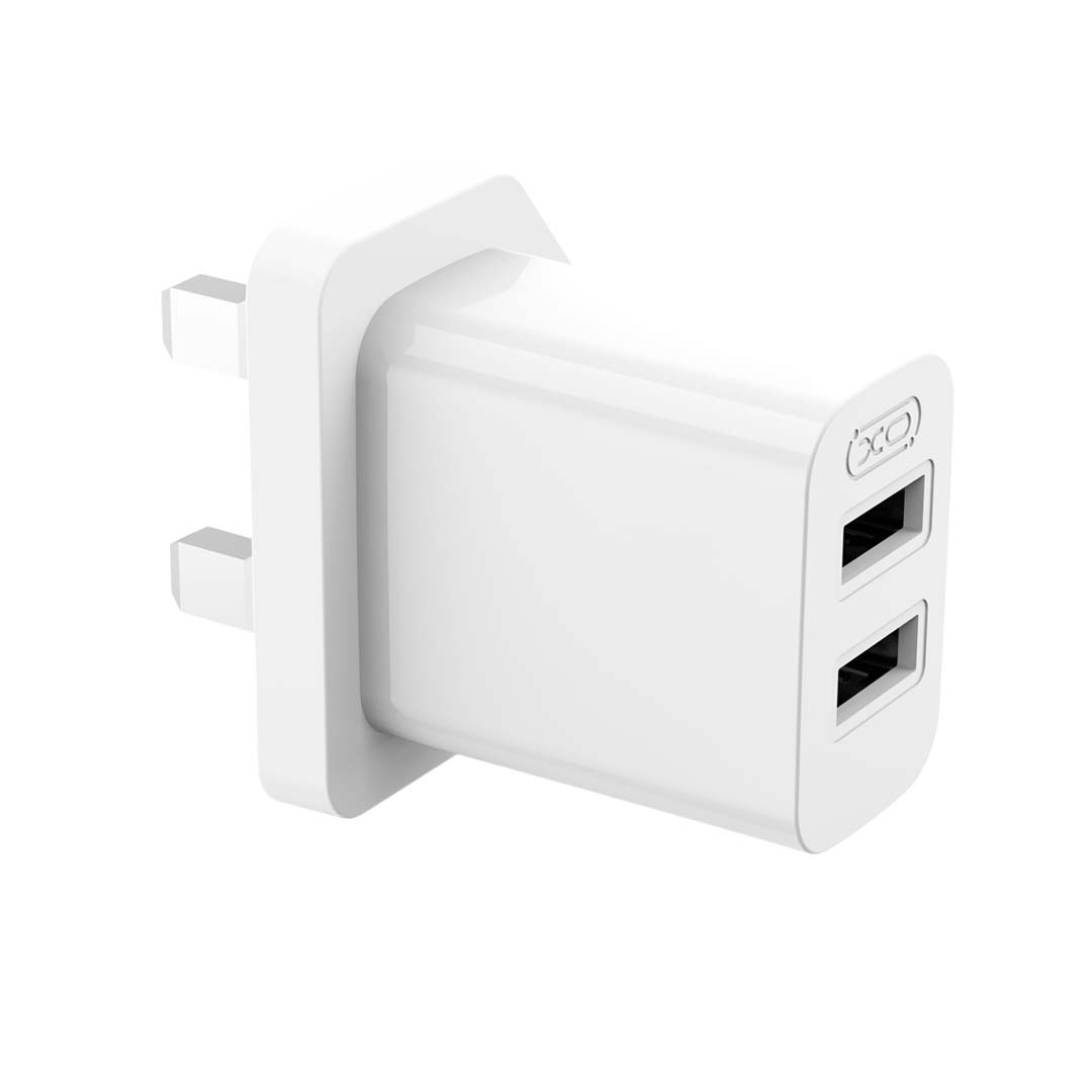 XO L109 (UK) Dual USB-A 2.4A Charger with lightning cable