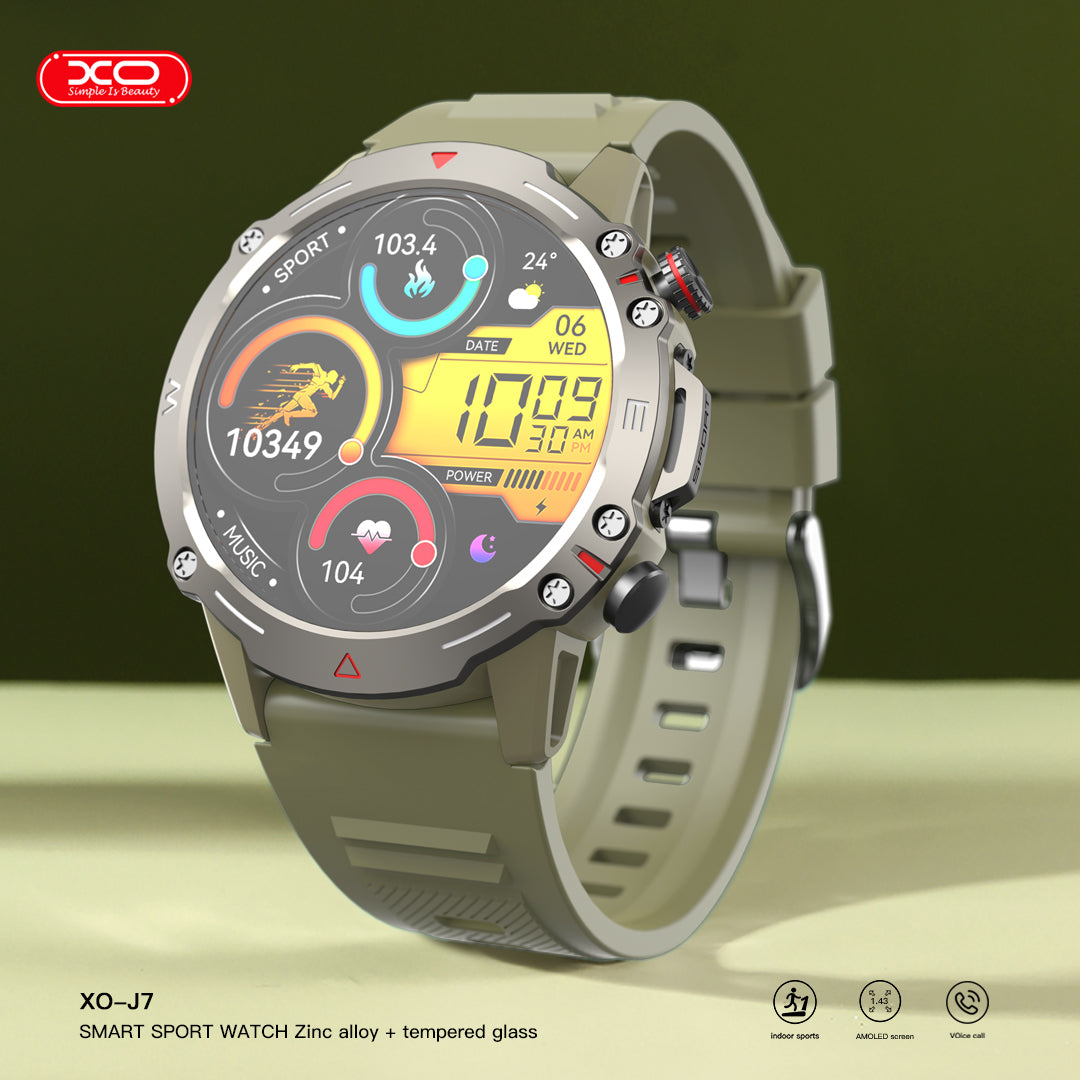 XO J7 Amoled Star Round Smart Sports Call Watch (Πράσινο)