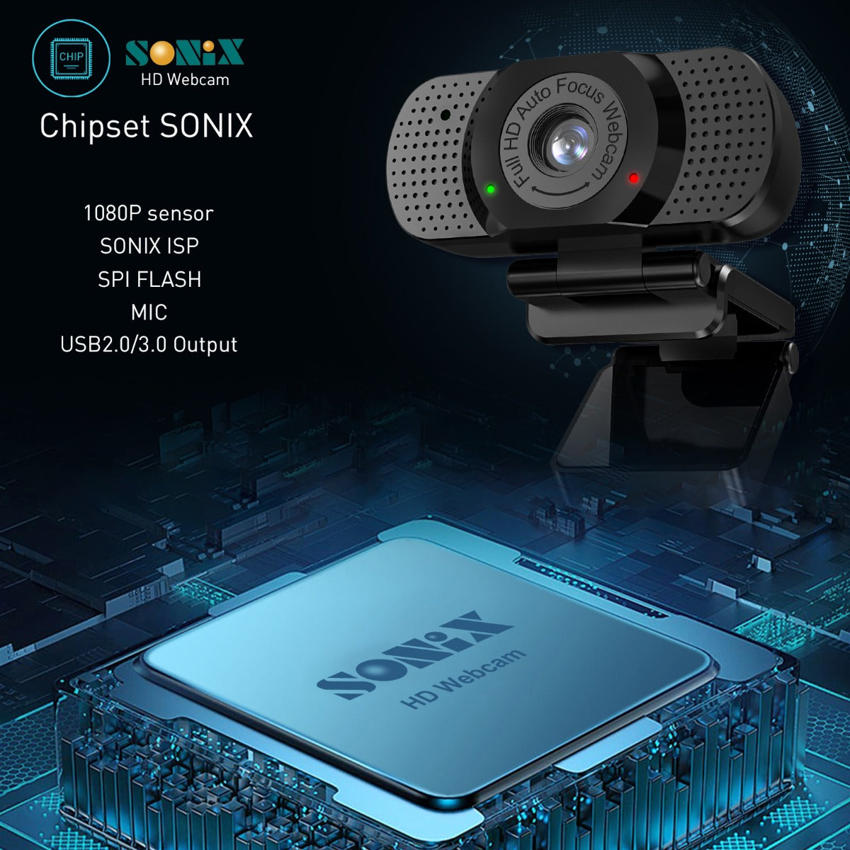 EDUP EP-1080P8 Auto Focus 1080P USB WEBCAM