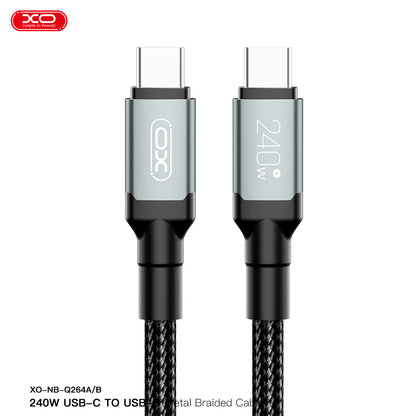 XO NB-Q264A Type-c to Type-c 240W High Power Data Cable 1m