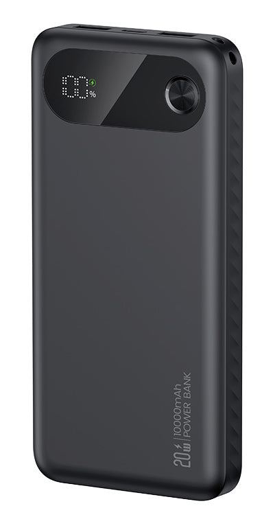 USAMS power bank CD249 με οθόνη, 3x θύρες εξόδου, 10000mAh, PD20W, μαύρο