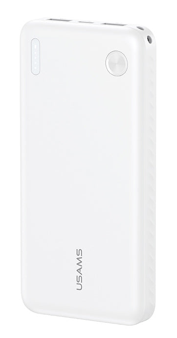 USAMS power bank CD253, 2x θύρες εξόδου, 10000mAh, 10W, λευκό