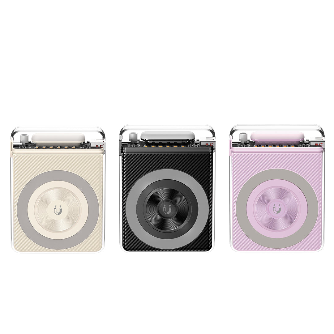XO PR226 Mini Transparent Light Display Magnetic Absorption Fast Charging 10000mAh (Purple)