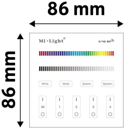 Avide LED Ταινία 12V RGB+W 4 Ζωνών RF Χωνευτό /2xAAA/ Αφής