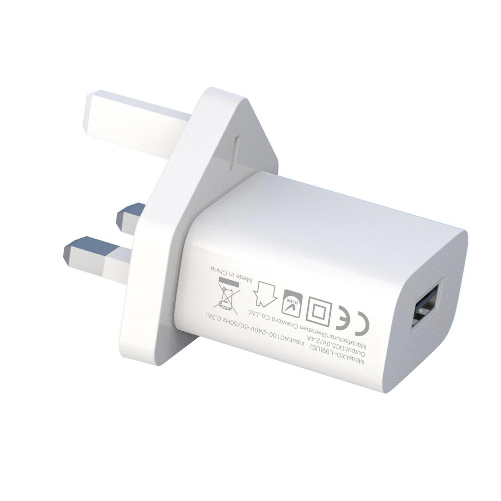 XO L99 (UK) Φορτιστής με Καλώδιο Micro 2.4A