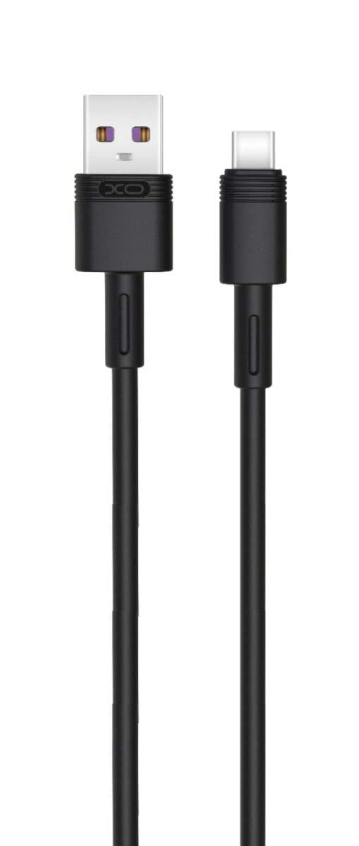 XO NB-Q166 5A Καλώδιο Γρήγορης Φόρτισης για Type-C Μαύρο 1m