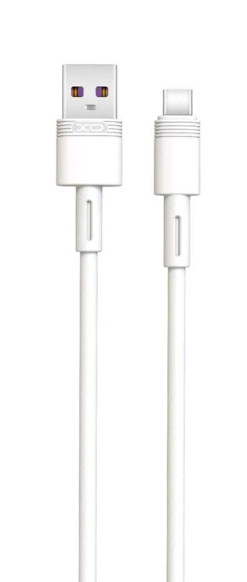 XO NB-Q166 5A Καλώδιο Ταχείας Φόρτισης Type-C Λευκό 1m