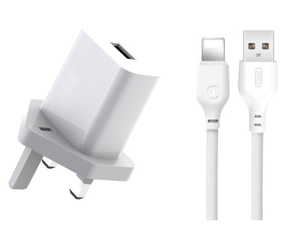 XO L99 Φορτιστής UK με Καλώδιο Lightning  2.4A