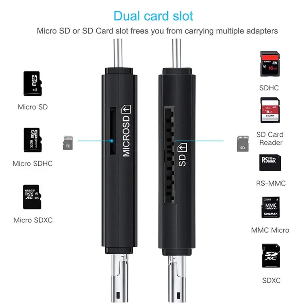 4in1 card reader Micro+2.0 A+Type C+Lightning