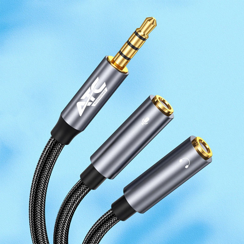Μετατροπέας ATC HQ 3.5mm 4PIN Θηλ. Σε 2x 3.5mm 0.35m