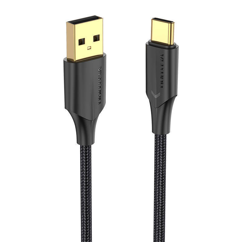 Καλώδιο φόρτισης USB 2.0 σε USB-C Vention CTFBF LED 3A 1m (μαύρο)