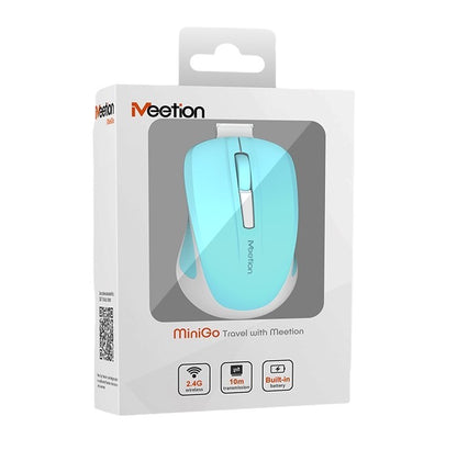 Meetion Silent Mini 2.4G Οπτικό Ασύρματο Ποντίκι (Κυανό)