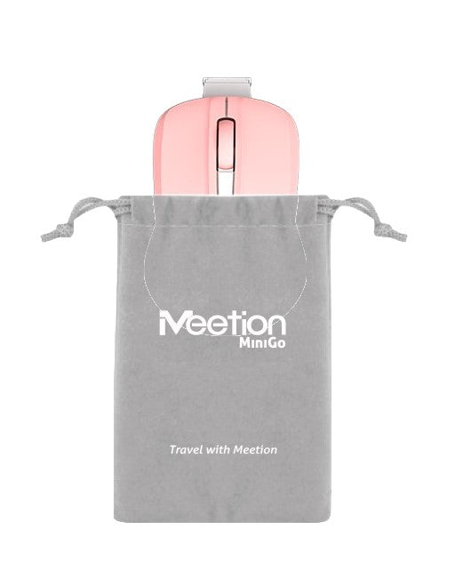 Meetion Silent Mini 2.4G Οπτικό Ασύρματο Ποντίκι (Ροζ)