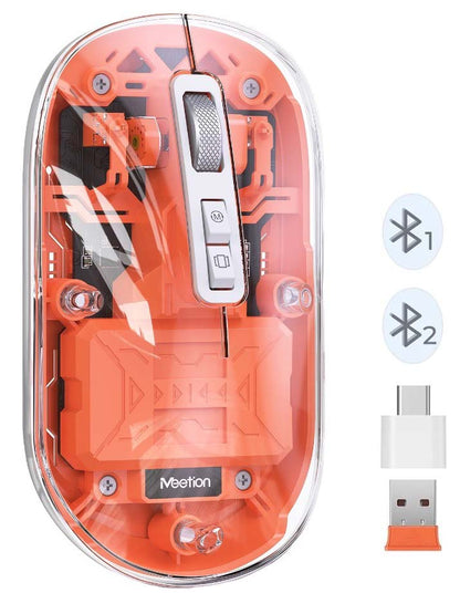 Meetion MT-BTM005 Ασύρματο Ποντίκι Πορτοκαλί