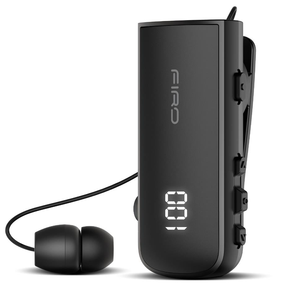 FIRO H16J BUSINESS BLUETOOTH RETRACTABLE EARPHONE ΜΕ ΟΘΟΝΗ, ΜΑΥΡΟ