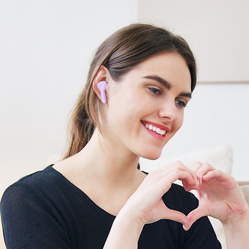 HOCO EW39 BRIGHT ΑΚΟΥΣΤΙΚΑ BLUETOOTH, ΜΩΒ, ENC