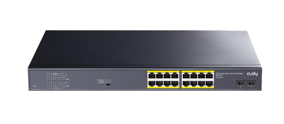 CUDY GS1020PS2 16 PORT + 2 GIGABIT SFP POE+ SWITCH, 200W