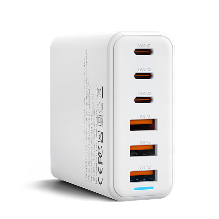 XO L133(EU) 75W GaN 3A+3C Desktop Fast Charger with 1.5M Power Cord