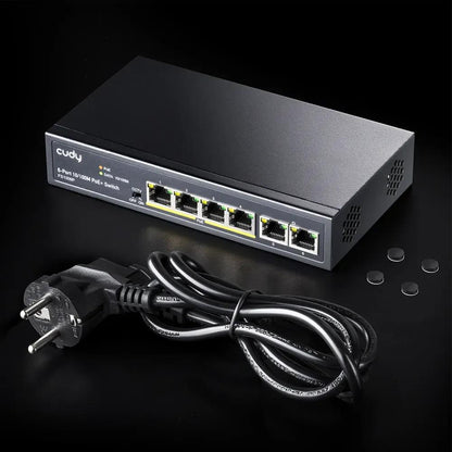 CUDY FS1006P 4+2Port 10/100M PoE+ SWITCH, 60W