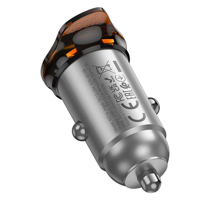HOCO NZ16 ΦΟΡΤΙΣΤΗΣ ΑΥΤΟΚΙΝΗΤΟΥ, RIGOROUS PD30W, 1 ΘΥΡΑ , ΓΚΡΙ
