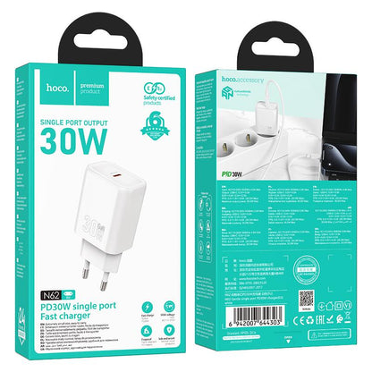 HOCO N62 GENTLE ΦΟΡΤΙΣΤΗΣ, 30W,  ΛΕΥΚΟ