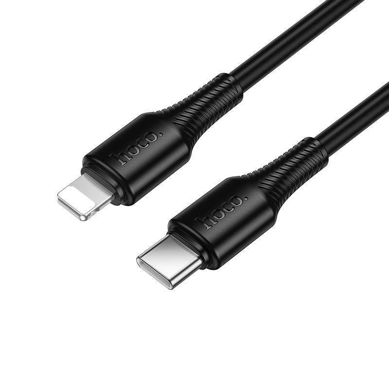 HOCO X120 BENEFICIO ΚΑΛΩΔΙΟ PD TO LIGHTNING, 1m, 27W,  ΜΑΥΡΟ