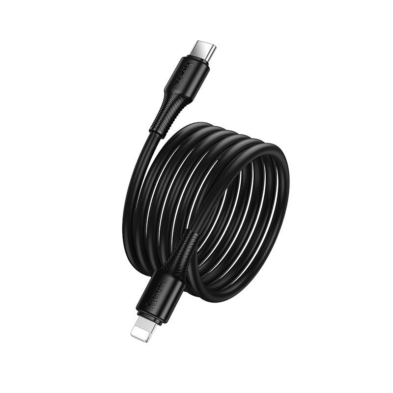 HOCO X120 BENEFICIO ΚΑΛΩΔΙΟ PD TO LIGHTNING, 1m, 27W,  ΜΑΥΡΟ