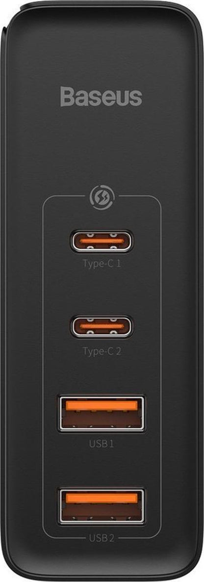 BASEUS GAN 2 PRO ΦΟΡΤΙΣΤΗΣ ΓΡΗΓΟΡΗΣ ΦΟΡΤΙΣΗΣ, 2 ΘΥΡΕΣ TYPE C + 2 ΘΥΡΕΣ USB, 100W, ΜΑΥΡΟΣ