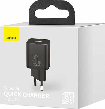 BASEUS SUPER SI ΦΟΡΤΙΣΤΗΣ ΓΡΗΓΟΡΗΣ ΦΟΡΤΙΣΗΣ, 20W, ΜΑΥΡΟΣ