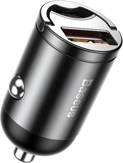 BASEUS TINY STAR MINI, ΦΟΡΤΙΣΤΗΣ ΑΥΤΟΚΙΝΗΤΟΥ ΓΡΗΓΟΡΗΣ ΦΟΡΤΙΣΗΣ, 1 ΘΥΡΑ, 30W, ΓΚΡΙ