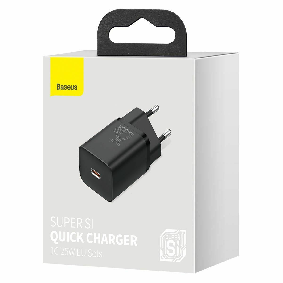 BASEUS SUPER SΙ, ΦΟΡΤΙΣΤΗΣ ΓΡΗΓΟΡΗΣ ΦΟΡΤΙΣΗΣ, 1 ΘΥΡΑ, 25W, ΜΑΥΡΟΣ