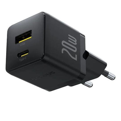 BASEUS PALM ΦΟΡΤΙΣΤΗΣ ΓΡΗΓΟΡΗΣ ΦΟΡΤΙΣΗΣ, 2 ΘΥΡΕΣ, 20W, ΜΑΥΡΟΣ
