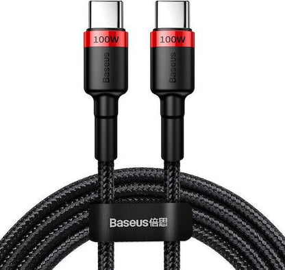 BASEUS CAFULE ΚΑΛΩΔΙΟ ΦΟΡΤΙΣΗΣ, TYPE-C TO TYPE-C, 100W, 2M, ΚΟΚΚΙΝΟ ΜΑΥΡΟ