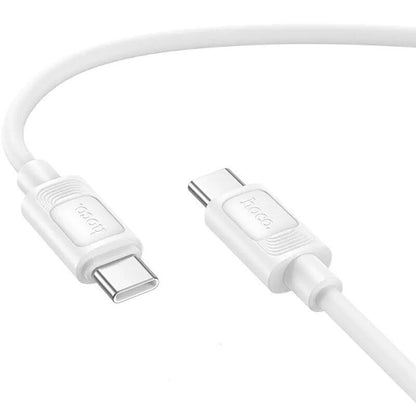 HOCO X122 BENEFIT, ΚΑΛΩΔΙΟ ΦΟΡΤΙΣΗΣ, 60W, TYPE-C ΣΕ TYPE-C, ΛΕΥΚΟ