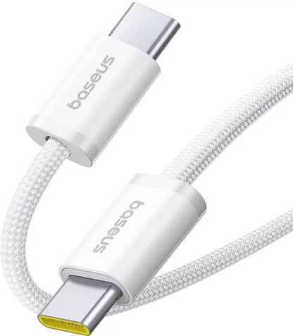 BASEUS CRYSTAL, ΚΑΛΩΔΙΟ ΓΡΗΓΟΡΗΣ ΦΟΡΤΙΣΗΣ TYPE-C ΣΕ TYPE-C, 100W, 2m, ΛΕΥΚΟ