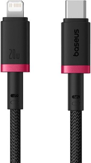 BASEUS DURA SERIES, ΚΑΛΩΔΙΟ ΓΡΗΓΟΡΗΣ ΦΟΡΤΙΣΗΣ, TYPE-C ΣΕ LIGHTNING, 1m, ΚΟΚΚΙΝΟ-ΜΑΥΡΟ