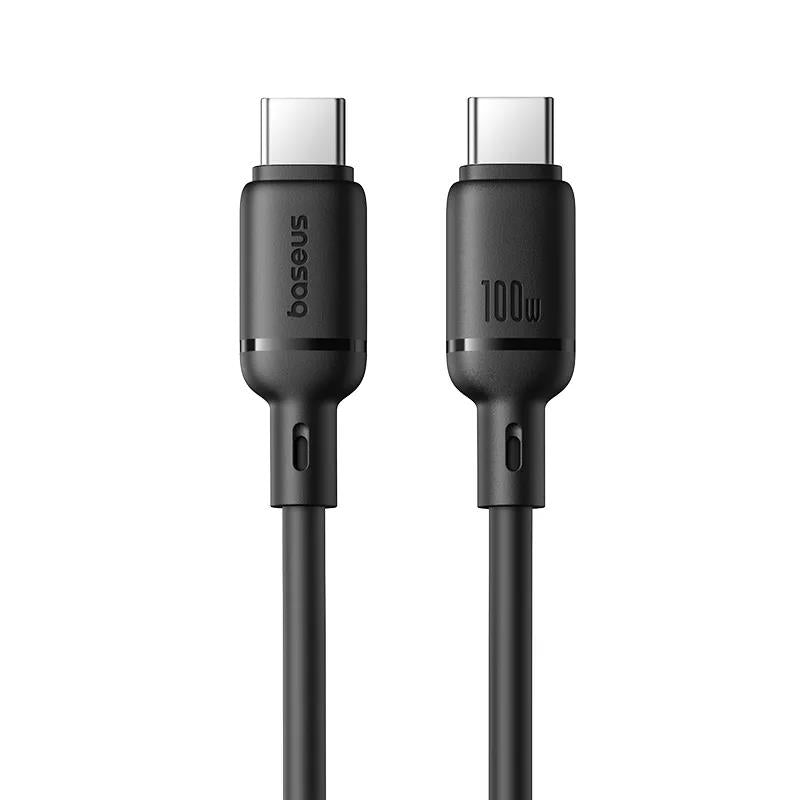 BASEUS SLIKY SERIES, ΚΑΛΩΔΙΟ ΓΡΗΓΟΡΗΣ ΦΟΡΤΙΣΗΣ, TYPE-C ΣΕ TYPE-C, 100W, 2m, ΜΑΥΡΟ