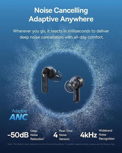 BASEUS BASS BP1 PRO, ΑΣΥΡΜΑΤΑ ΑΚΟΥΣΤΙΚΑ, TWS, ANC, IN EAR, ΜΑΥΡΑ