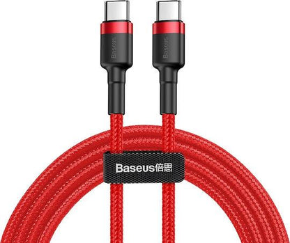 BASEUS CAFULE, ΚΑΛΩΔΙΟ ΓΡΗΓΟΡΗΣ ΦΟΡΤΙΣΗΣ, TYPE-C ΣΕ TYPE-C, 3A, 1m, ΚΟΚΚΙΝΟ