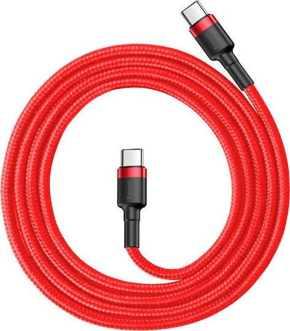 BASEUS CAFULE, ΚΑΛΩΔΙΟ ΓΡΗΓΟΡΗΣ ΦΟΡΤΙΣΗΣ, TYPE-C ΣΕ TYPE-C, 3A, 1m, ΚΟΚΚΙΝΟ