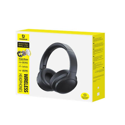 BASEUS BASS BH1 LITE, ΑΣΥΡΜΑΤΑ HEADPHONES, ΜΑΥΡΑ