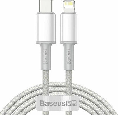 BASEUS HIGH DENSITY, ΚΑΛΩΔΙΟ ΓΡΗΓΟΡΗΣ ΦΟΡΤΙΣΗΣ, TYPE-C ΣΕ LIGHTNING, 20W, 2m, ΛΕΥΚΟ