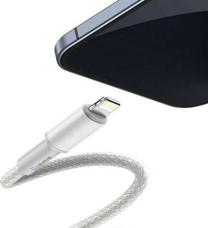 BASEUS HIGH DENSITY, ΚΑΛΩΔΙΟ ΓΡΗΓΟΡΗΣ ΦΟΡΤΙΣΗΣ, TYPE-C ΣΕ LIGHTNING, 20W, 2m, ΛΕΥΚΟ